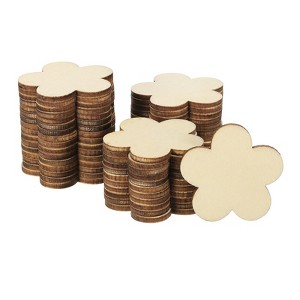 Unique Bargains Unfinished Cutouts Decoration Craft Wooden Flowers 50 Pcs - 1 of 4