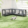 SEVOBAL Freely Combined Wooden Cat Tunnel Outdoor Indoor Cat Toy Self Play Cat Play with 16.9"-22" High Feet Lockable Doors and Jumping Platforms - 2 of 4