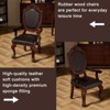 ORRD Dining Chairs Set of 2 – Antique Leather Dining Chairs with Solid Wood Legs & Rivet Decor, for Kitchen, Bedroom, Living Room (Brown Armless) - 4 of 4