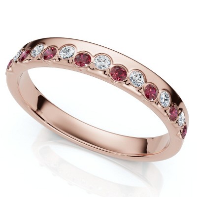 Pompeii3 1/5Ct Diamond & Ruby Rhythm Anniversary Band 14k Gold or Platinum Lab Created