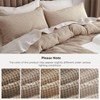 Queen Cotton Duvet Cover, 100 Waffle Weave Khaki, Breathable Tan Bedding Set, 3 Pieces, 90x90 - 4 of 4