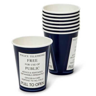 Seven20 Doctor Who 9oz TARDIS Paper Cups, Set of 8
