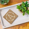 Monogram A Distressed White Wreath 3 x 3 MDF Decorative Wall and Tabletop Sign Plaque - 4 of 4