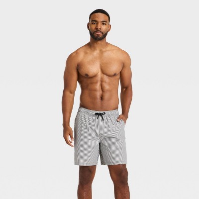 Goodfellow & Co Men's 7'' Swim Trunks with Boxer Brief Liner - Goodfellow & Co™ Blue Stripe M — фото 3