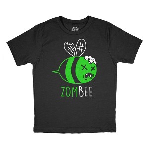 Youth Funny T Shirts Zombee Sarcastic Zombi Graphic Novelty Halloween Tee For Kids - Crazy Dog Youth T Shirt For Halloween Season - 1 of 4