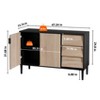 Syemin Storage Cabinet with 3 Drawers and 2 Doors with Adjustable Shelves for Entryway, Living Room, Office, Dining Room, - 2 of 4