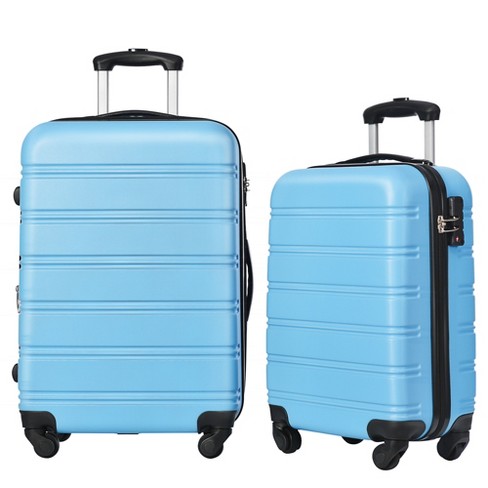 2 Pcs Expandable Luggage Set(20+24),abs Hardside Suitcase With Spinner  Wheels And Tsa Lock, Light Blue-modernluxe : Target