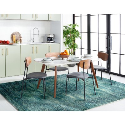 Hand-Knotted Turquoise and Multi Rectangular Area Rug 9' x 12'