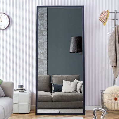 71"x32" Large Full Length Mirror, Wood Frame Floor or Wall-Mounted Dressing Mirror for Bedroom or Entryway – The Pop Home