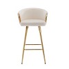 PAGED 30" Bar Height Stools Set of 2, Modern Velvet Counter Stools with Backs and Footrests for Bar, Kitchen, Dining Room - 3 of 4