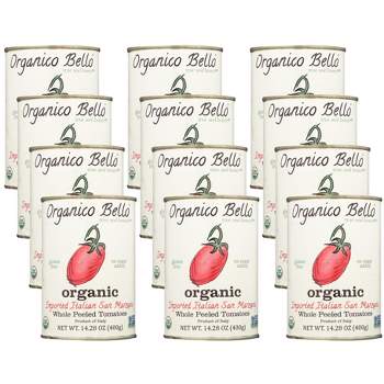 Organico Bello Organic Whole Peeled Tomatoes - Case of 12/14.28 oz