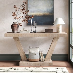 KWPZQEB 60-Inch Long Console Table, Wooden Rectangular Sofa Table Behind The Couch, Farmhouse Entryway Table for Entrance, Hallway, Living Room - 1 of 4