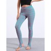 INSPIRE CHIC Women's Printed Stripe High Waist Elastic Waistband Yoga Stirrup Pants - 2 of 4