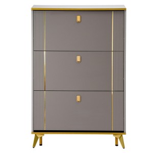 YIYIBYUS Shoe Storage Cabinet with Flip Doors Shoe Organizer Rack, Gray - 1 of 4