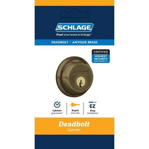 Schlage Antique Brass Zinc Single Cylinder Deadbolt - 1 of 1