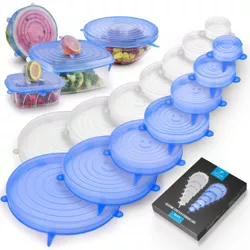 Zulay Kitchen Reusable Silicone Stretch Lids (Set of 14)