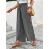 Amaryllis Women’s Smocked Waist Split Front Wide Leg Pants Abstract Geo Print Breezy Pull-On Pants - 3 of 4