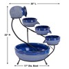 Smart Solar 22" Ceramic Solar Cascade Tiered Fountain - Blueberry - 3 of 3