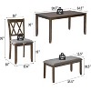Zevemomo6-Piece Solid Wood Dining Table Set, Including 1 Dining Table, 4 Upholstered Chairs and 1 Bench, for Dining Room & Kitchen, Walnut - 4 of 4