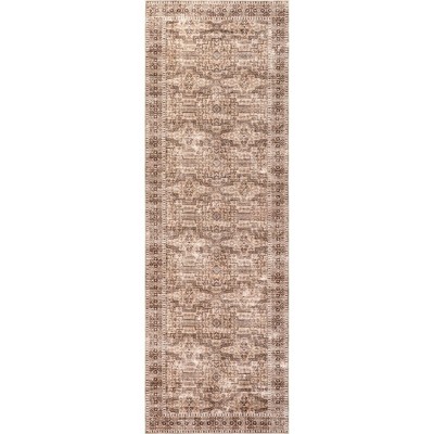 Nuloom Jett Floral Border Spill Proof Treated Pet Friendly Premium Machine Washable Area Rug