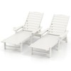 Costway 2PCS Patio Lounge Chair Chaise Adjustable Weatherproof HDPE Cup Holder - 2 of 4