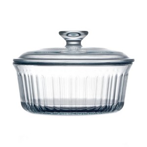 Itopfox Round Glass Casserole Dish with Lid, Borosilicate Oven Safe Bakeware for Cooking, Baking & Serving - 1 of 4