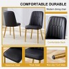 Modern Dining Chairs Set of 4, Equipped with PU Artificial Leather Backrest Cushions and Gold Metal Legs, for Restaurants - Black - 3 of 4