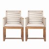Sapphtopaz Outdoor Dining Chairs Set of 2 Wood Patio Chairs with Rope Design Back, Arms, Washable Cushion for Outside,  Backyard - 4 of 4