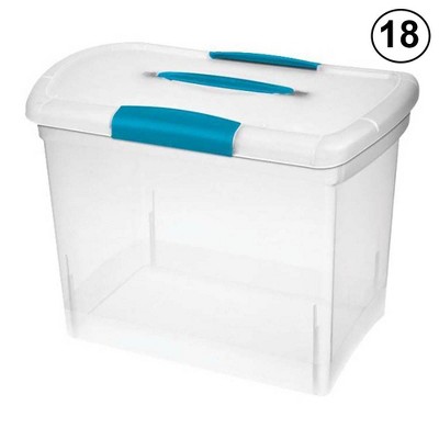 Sterilite Large Nesting ShowOffs Portable Clear File Box with Latches (18 Pack)