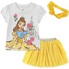 Disney Princess Moana Frozen Girls Short Sleeve Shirt and Tulle Skirt with Headband Set for Toddler and Big Kids - Size 3T - 2 of 4
