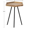 Kate and Laurel Kashvi Hexagon Metal Side Table, 17x15x20, Natural and Black - 2 of 4