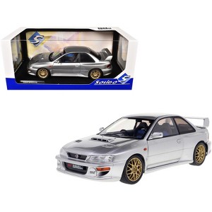 1998 Subaru Impreza 22B RHD (Right Hand Drive) Silver Metallic with Gold Wheels 1/18 Diecast Model Car by Solido - 1 of 4