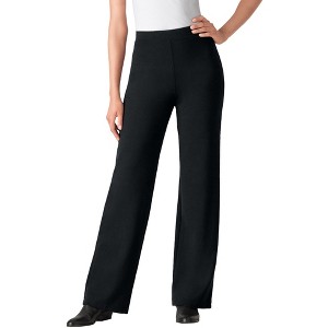 Woman Within Plus Size Tall Wide-Leg Ponte Knit Pant - 1 of 4