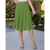 A-Line Swing Skirt for Women, High Elastic Waist Pleated Chiffon Midi Grass Green - 2 of 4