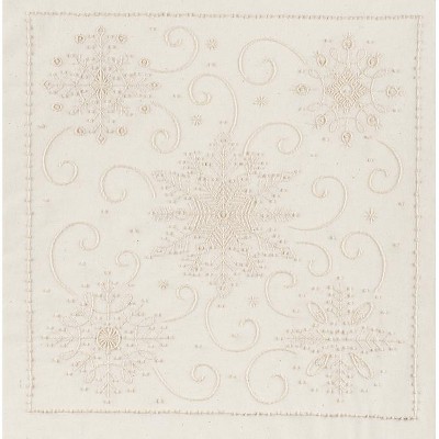 Janlynn Candlewicking Embroidery Kit 14"X14"-Snowflakes-Stitched In Thread