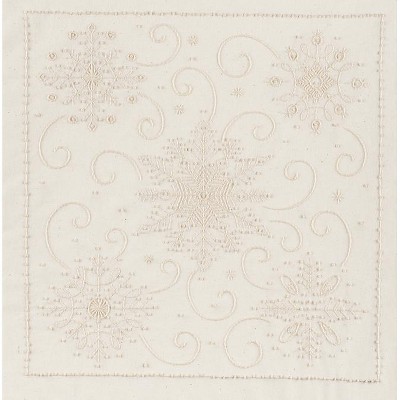 Janlynn Candlewicking Embroidery Kit 14"X14"-Snowflakes-Stitched In Thread