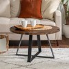 Wrightson Urban Industrial Faux Wrap Leg Round Coffee Table - Saracina ...
