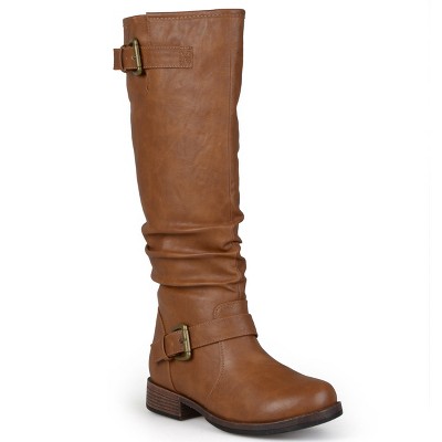 Journee Collection Womens Stormy Stacked Heel Riding Boots, Tan 7.5 ...