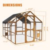 Dolonm  Walk-in Chicken Coop 110" with Waterproof Cover & 2 Doors - Large Outdoor Cat Playpen for Kittens, Galvanized Mesh Safety - 3 of 4