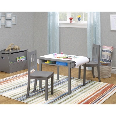 Gray Wooden Kids Activity Table and Chair Set