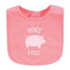 Hudson Baby Infant Girl Cotton Bibs, Hogs And Kisses, One Size - 3 of 4