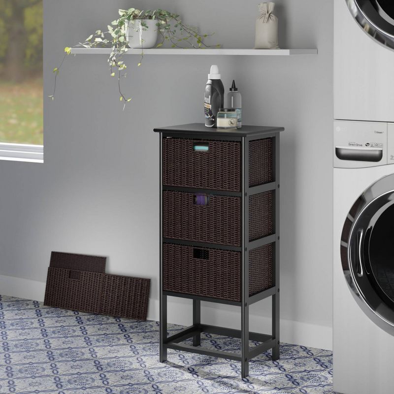36.81&#34; Omaha Storage Rack with Baskets Black - Winsome, 6 of 8