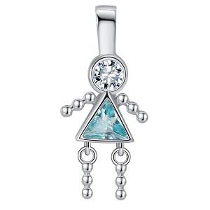 Baby Boy Birthstone Charm for Mom |Girl Birthday Kids for Family Tree Grandma Grandkids Necklace by Ginger Lyne CZ  Sterling Silver - 1 of 4