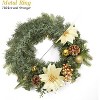 Acekool 16" Artificial Wreath with Baubles & Pinecones for Winter Door & Wall Decor - 4 of 4