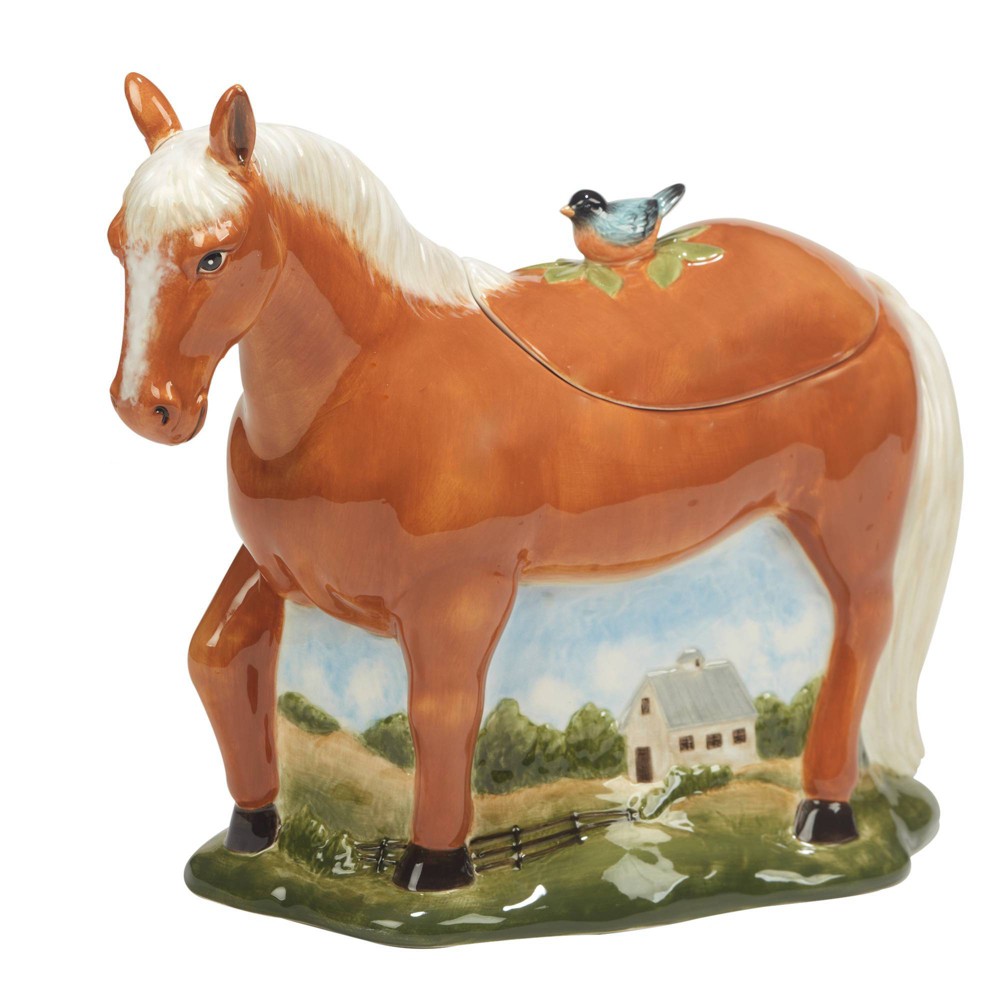 Photos - Food Container Certified International York Stables 3D Horse Cookie Storage Jar  