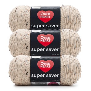 Red Heart Super Saver Yarn 3 Pack-Buff Fleck - 1 of 4