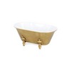 HomeRoots 12" Gold And White Metal Hand Painted Decorative Tub - 4 of 4