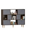 KTMBDW Wooden Open Shelf Bookcase - 3-Tier Floor Standing Display Cabinet Rack with Legs, 11 Cubes Bookshelf for Books and Toys - 3 of 4