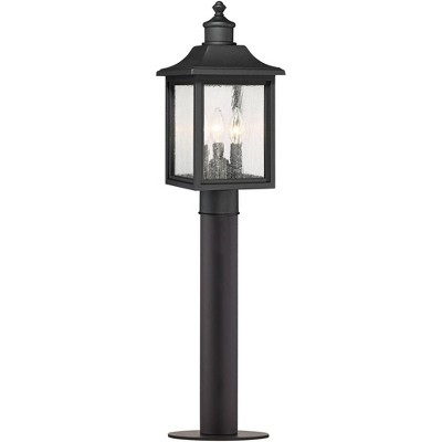 John Timberland Outdoor Post Light Fixture LED Black 33" Seedy Glass Exterior House Porch Patio Deck Garden Yard Driveway Walkway