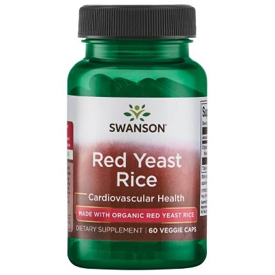 Swanson Red Yeast Rice made with Organic Red Yeast Rice 600 mg 60 Veggie Capsules